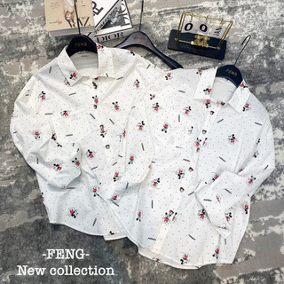 Sơ mi mickey chấm bi trắng qcl1
