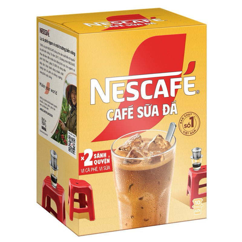 CÀ PHÊ SỮA ĐÁ NESCAFE HỘP 240G (10 GÓI)