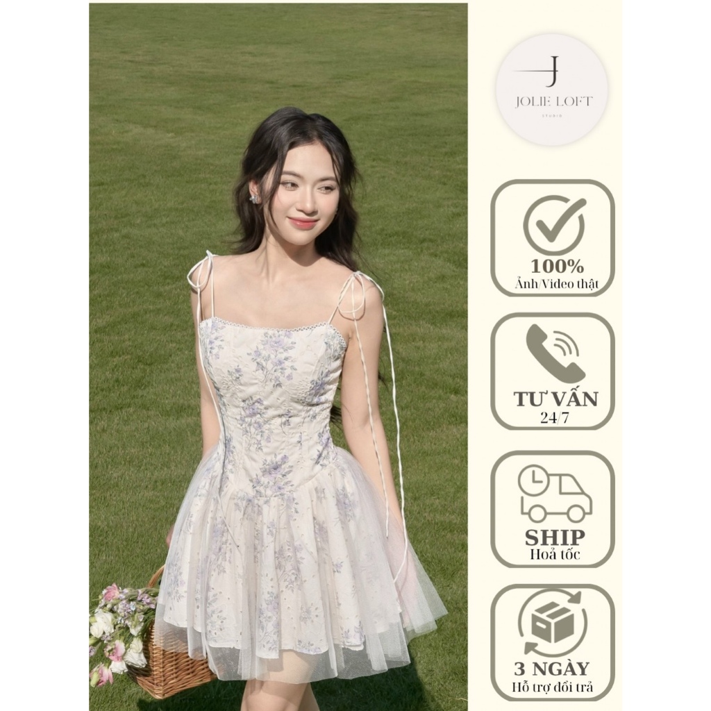 Váy nữ dự tiệc du lịch thiết kế Olive Dress , đầm dáng dài thanh lịch đi chơi đi tiệc mùa hè -Yuri Fashion