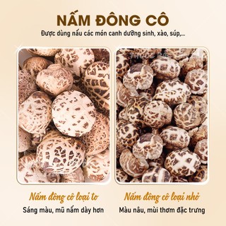 Nấm đông cô khô Nhật Bản 1kg, tai nấm to, trắng, thơm ngon, dùng hầm canh, pha trà - Lãn Ông