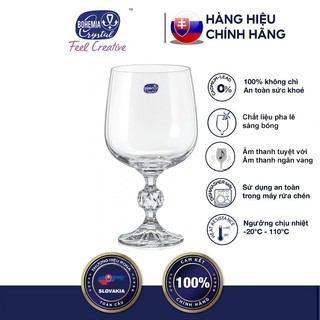 Bộ 6 ly pha lê uống vang 340 ml tiệp khắc