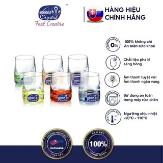 Bộ 6 ly pha lê rượu mạnh nhỏ 060 ml 6 màu tiệp khắc