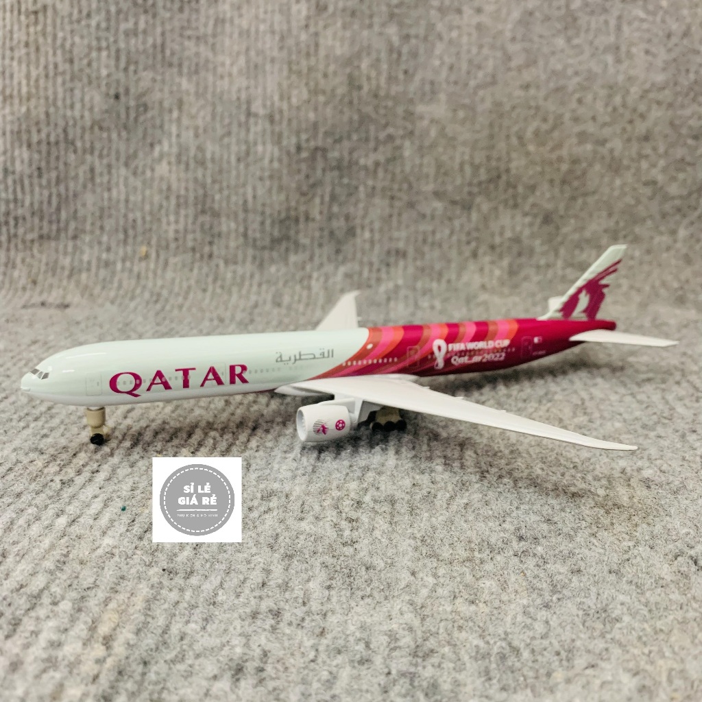 Mô Hình Máy Bay B777 Hãng Hàng Không Qatar Airways Hợp Kim Cao Cấp 20cm sơn tĩnh điện cao cấp