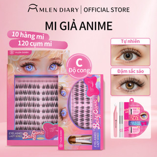 Mi Giả ANIME HOẠT HÌNH Kèm Keo Hai Đầu MLEN DIARY Phiên Bản Baby Dày Đậm 10-14mm Mi Tái Sử Dụng