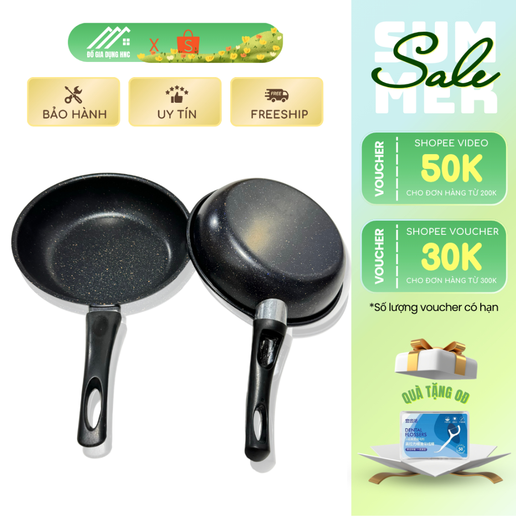 Chảo chống dính 3 lớp cao cấp dùng cho mọi loại bếp với thiết kế tay cầm chắc chắn