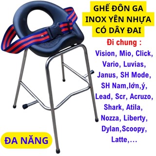 GhẾ ĐÔN GA yên NHỰA có DÂY ĐAI an toàn cho bé - Ghế ngồi xe máy cho bé Sỉ = Lẻ cho Xe Tay Ga , Không Tựa,,An Toàn Cho Bé