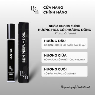 Tinh Dầu Nước Hoa Unisex BÉN Santal Tinh Tế, Quý Phái, Lãng Mạn, Ấn Tượng 10ml - Dạng Xịt