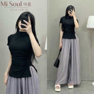 Áo nữ thời trang Hàn Quốc thun gân ôm Body co giãn cổ cao mát mẻ mã A239