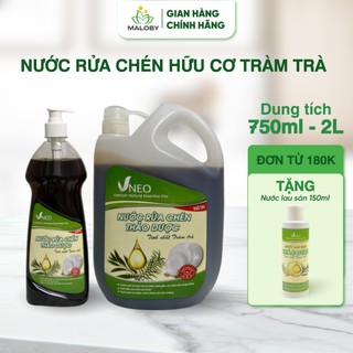 Nước Rửa Chén Hữu Cơ Tràm Trà MALOBY Giúp Đánh Bay Vết Bẩn, An Toàn Cho Da Tay 750ml Và 2L