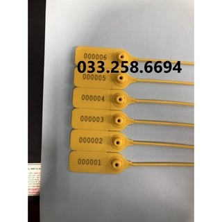 ( Có VAT) Seal nhựa niêm phong dạng trơn thẳng in seri cho xe hàng ( Bịch 100 chiếc)