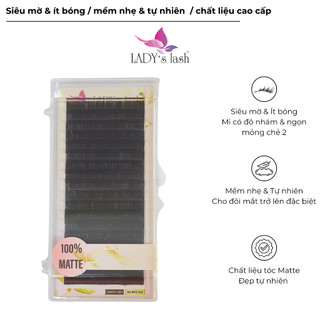 Mi khay 18line mờ - 0,03, độ cong c cc d, đen mềm, ít bóng dễ tạo fan - lady' lash