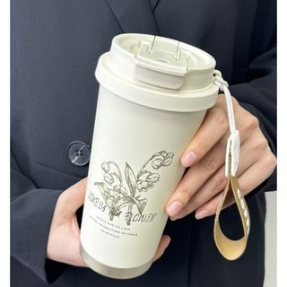 Bình giữ nhiệt Flower cup 500ml - Cốc cafe giữ nhiệt thời trang 2024