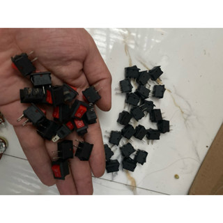   Combo 10 công tắc bập bênh loại mini 9x14mm đỏ đen 3A 220VAC 6A 125VAC 