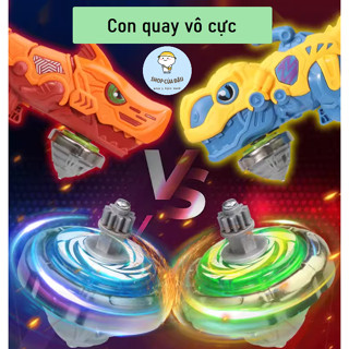 [CÓ ĐÈN]Đồ chơi con quay vô cực lốc xoáy phát sáng hình khủng long, cá mập quà tặng cho bé, beyblade, spinner