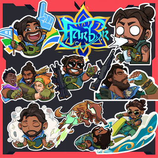 Sticker Valorant - Hình dán Agent Habor (set 9 hình)