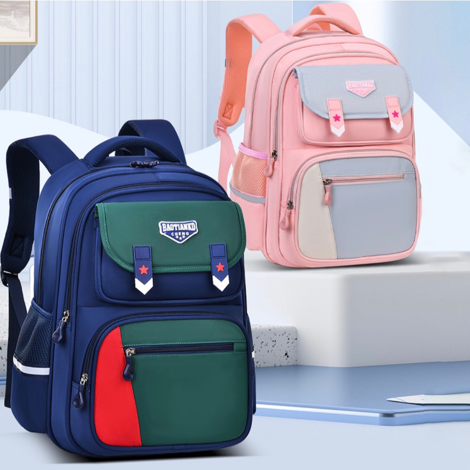 Balo học sinh cấp 1 2 cho bé trai gái đi học tiểu học vải Oxford cao cấp chống nước BF18-196