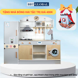[Tặng nhà bóng] Đồ chơi nấu ăn nhà bếp gỗ BBT GLOBAL cao cấp cỡ lớn nhiều chức năng MSN21001