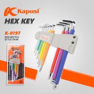 Bộ lục giác 9 cây hệ mét 0.5-10 mm cao cấp - 9 màu - Bảo Hành 12 tháng 1 đổi 1
