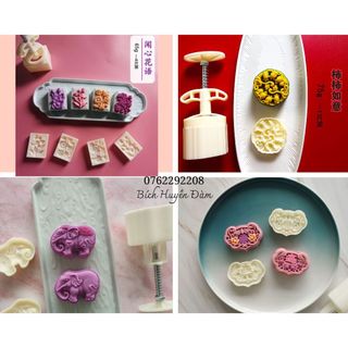 Khuôn trung thu lò xo 75g làm bánh trung thu, bánh in, các loại bánh