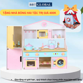 (Tăng kèm bộ tạp dề +nhà bóng ) Đồ chơi bếp nấu ăn gỗ cho bé BBT Global MSN19031