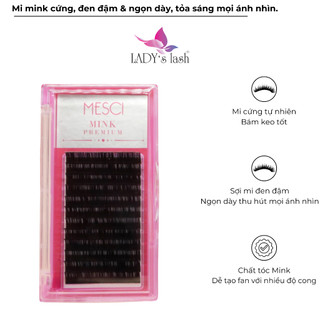 Mi nối MESCI MINK -  Đen bóng, ngọn dày - 0.07 C CC D M L LD - Lady's Lash