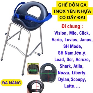 Ghế đôn ga yên nhựa inox đa năng , ghế đôn ga inox yên nhựa có dây đai ĐA NĂNG