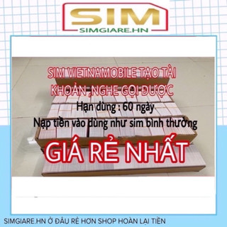 Sim Vietnam tạo tài khoản loại sim mới cứng