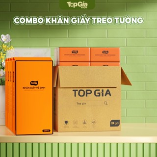 Khăn giấy đa năng TopGiaKids 4 lớp siêu dai, giấy cam an toàn sử dụng cho mẹ và bé