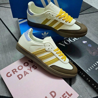 Giày sneaker SAMBA trắng vạch vàng