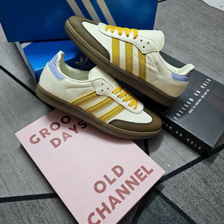 Giày sneaker SAMBA trắng vạch vàng