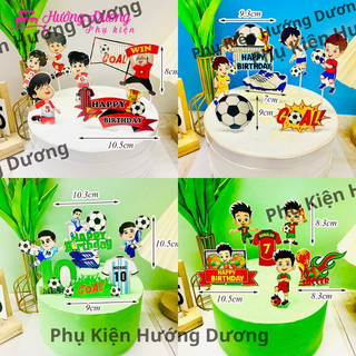 Sét cắm hpbd bóng đá euro 2024 trang trí bánh kem
