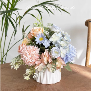 Chậu hoa giả để bàn - Bình hoa giả cắm sẵn trang trí phòng khách, phòng ngủ, showroom,..Bình hoa giả decor