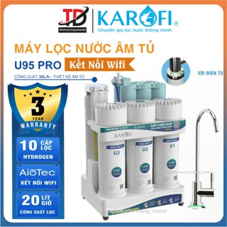 Máy Lọc Nước Để Gầm KAROFI KAQ-U95 PRO, 10 Lõi Cao Cấp, Vòi Led Điện Tử, Kết Nối Wifi, BH Tại Nhà 3 Năm