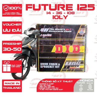 Nhông sên dĩa DID 10 ly xe Future X , Future 125 , Wave RS , S110