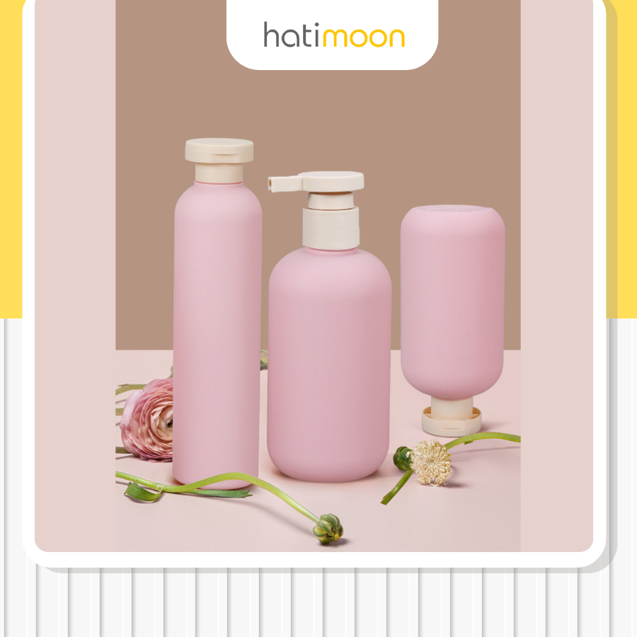 Chai chiết đựng sữa tắm dầu gội Hatimoon, bình chiết nước rửa tay, nước rửa chén vòi ấn pastel