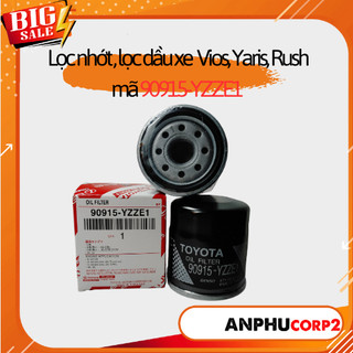 Lọc nhớt, lọc dầu động cơ xe Toyota Vios, Wigo, Yaris, Rush, Camry, Altis, Corolla Cross, Avanza(Mã: 90915YZZE1)