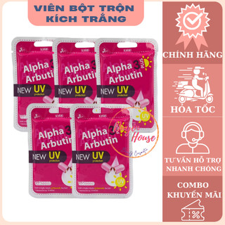 Sỉ 5 vỉ viên bột kích trắng và chống nắng Alpha Arbutin Plus