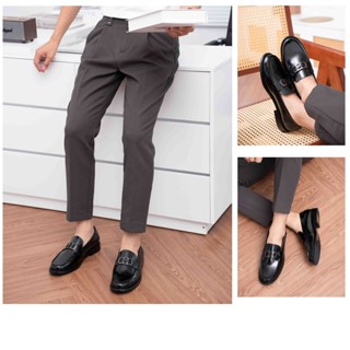  Giày lười Loafer nam đai kim loại da bóng - da bò nguyên tấm cao cấp Toroshoes M718  cao cấp ,siêu đẹp  
