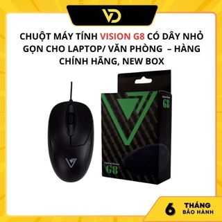 Chuột máy tính vision g8 có dây nhỏ gọn cho laptop/ văn phòng – hàng chính hãng, new box