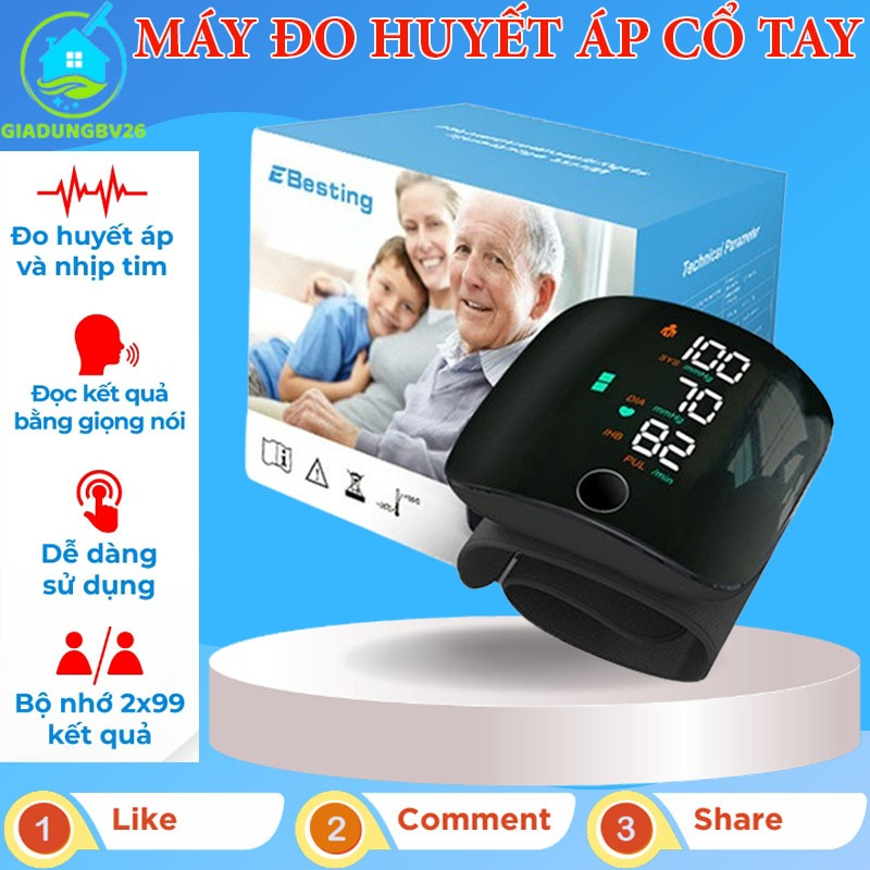 Máy đo huyết áp cổ tay HITOKO chính hãng, sử dụng đơn giản, tự động cảnh báo huyết áp và nhịp tim bất thường