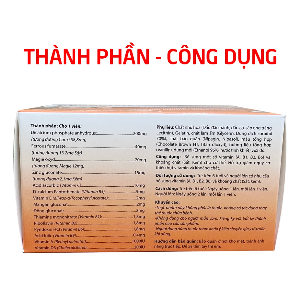 Vitamin tổng hợp và khoáng chất Phagelvit Plus (60 viên) tăng sức khỏe, sức đề kháng - Vỉ 60 viên