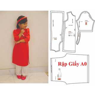 Rập giấy A0 áo dài bé gái AD29 -(BẢN VẼ)