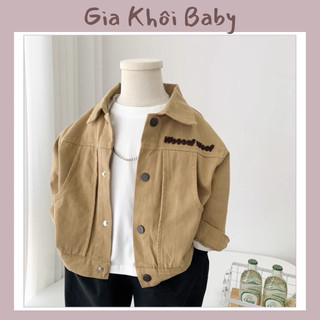 Áo khoác jeans Gia Khoi Baby, áo khoác jeans cho bé in hình gấu dễ thương cho bé trai
