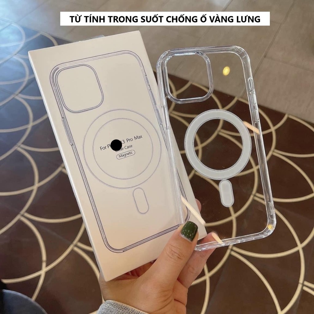 Ốp lưng iphone 16/15/14/13/12/11/Pro/Max/Plus/Xs/X/XR/7/8 trong suốt, từ tính, hỗ trợ sạc không dây | BigBuy360 - bigbuy360.vn