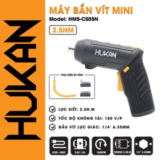 Máy Vặn Vít Mini HUKAN HM5-CS05N, Bộ Tua Vít Điện Không Dây, Không Chổi Than - Tặng 13 Chi Tiết Xịn