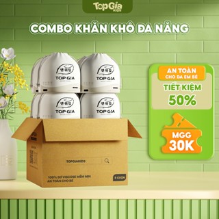 Combo 4 bịch, 8 bịch khăn vải khô đa năng cho bé Topgiakids mềm mịn, dai, thấm hút tốt