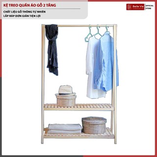 Kệ Treo Quần Áo BELLEVIE Giá Treo Quần Áo Chữ A, Gỗ Thông Lắp Ráp Đơn Giản Phong Cách Hiện Đại