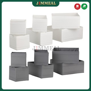 Set 6 hộp vải, túi vải đựng quần áo chia ngăn ikea skubb đa năng