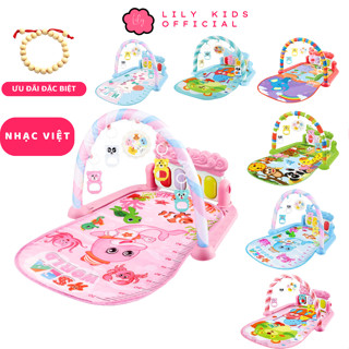 [TẶNG VÒNG DÂU TẰM ] Đồ Chơi Thảm Nhạc Cho Bé Có Nhạc, Đèn, Lục Lạc Thảm đàn nằm chơi piano cho bé