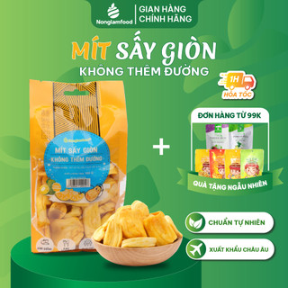 Mít sấy giòn KHÔNG ĐƯỜNG Nonglamfood túi 100g | Jackfruit Chips | Ăn vặt dinh dưỡng, thơm ngon